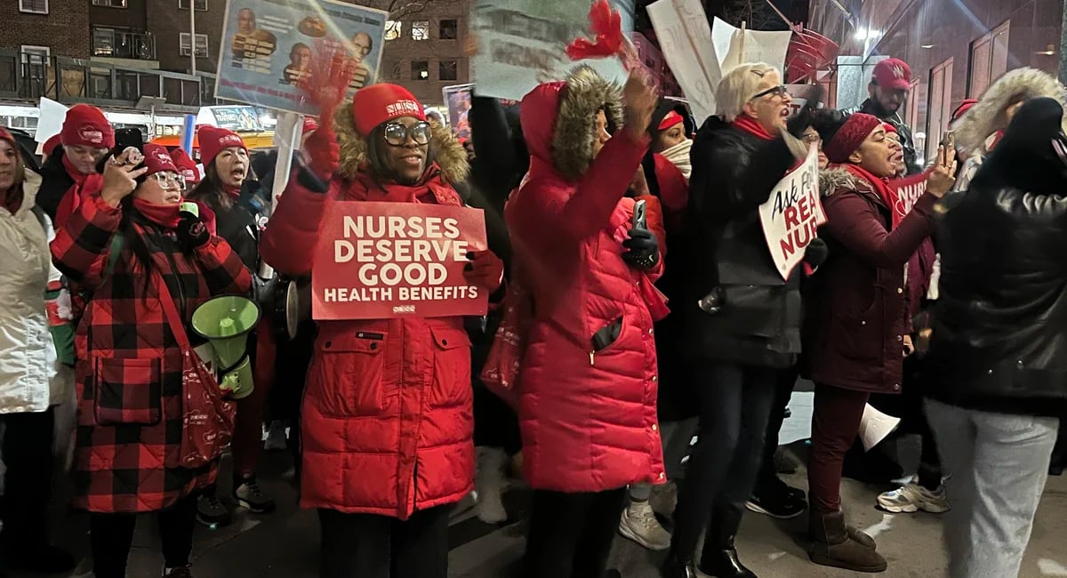 Image for article: Nearly 15K NYC nurses begin strike at hospitals in Manhattan, the Bronx