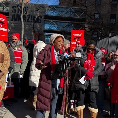 Image for article: 3 NY nurse lawmakers have joined the picket line as <b>strike</b> approaches one month