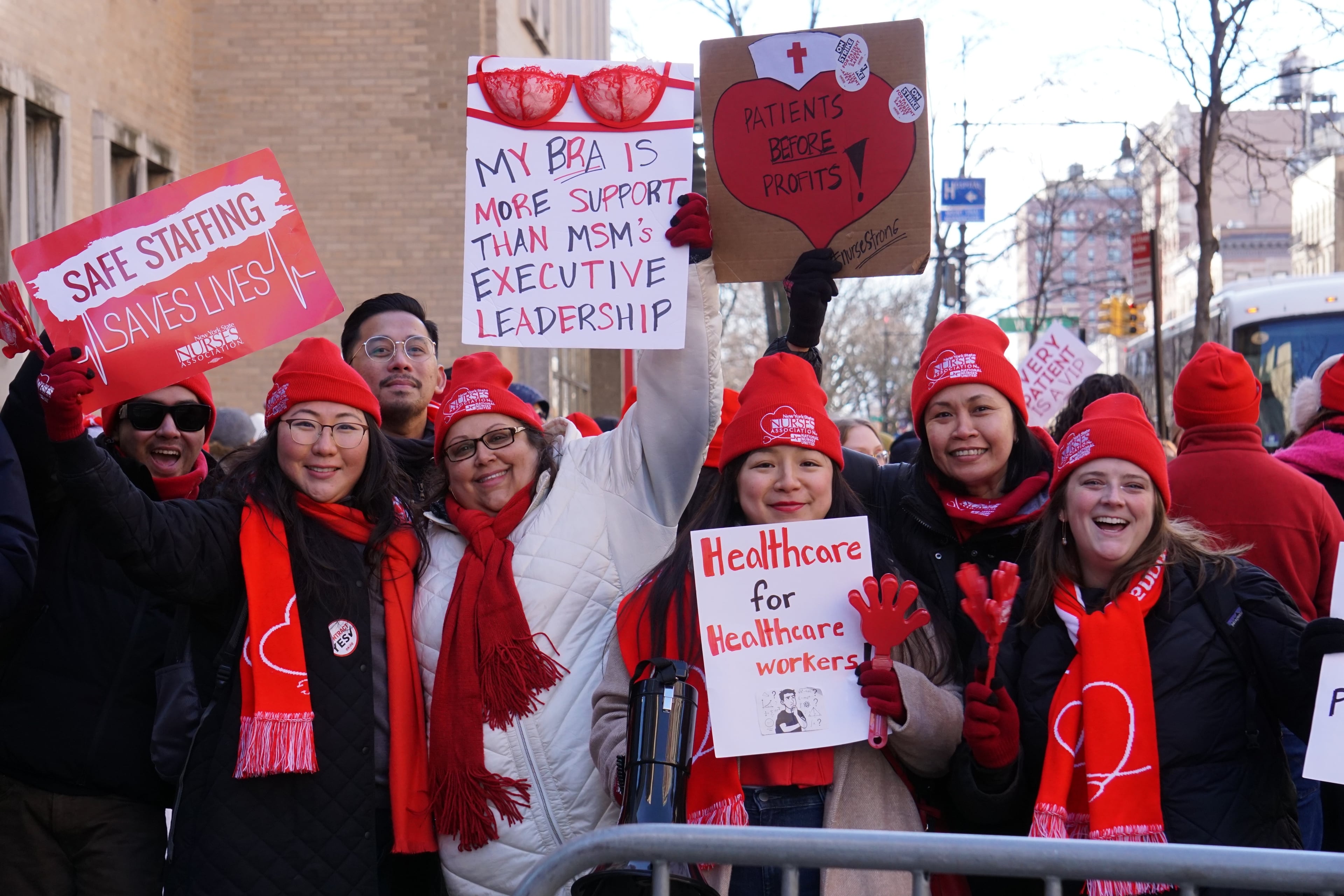 Image for article: Mount Sinai Morningside hospital nurses join citywide <b>strike</b> over benefits cuts, workplace violence
