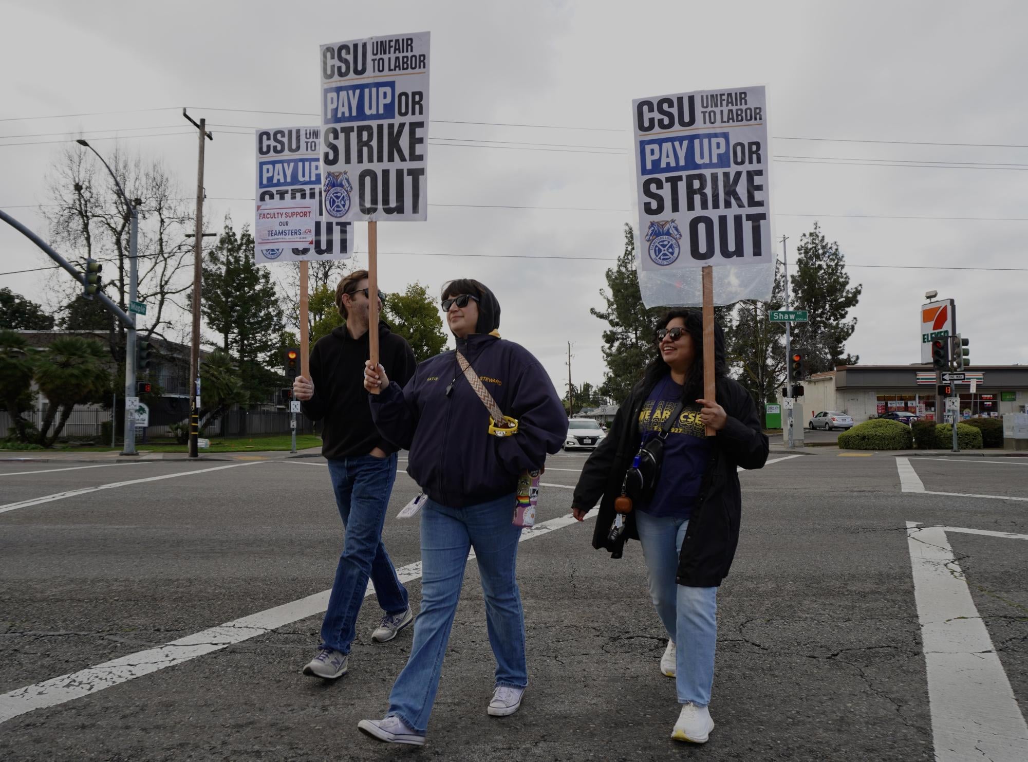 Image for article: Teamsters picket across Fresno State campus during state-wide <b>strike</b> - The Collegian