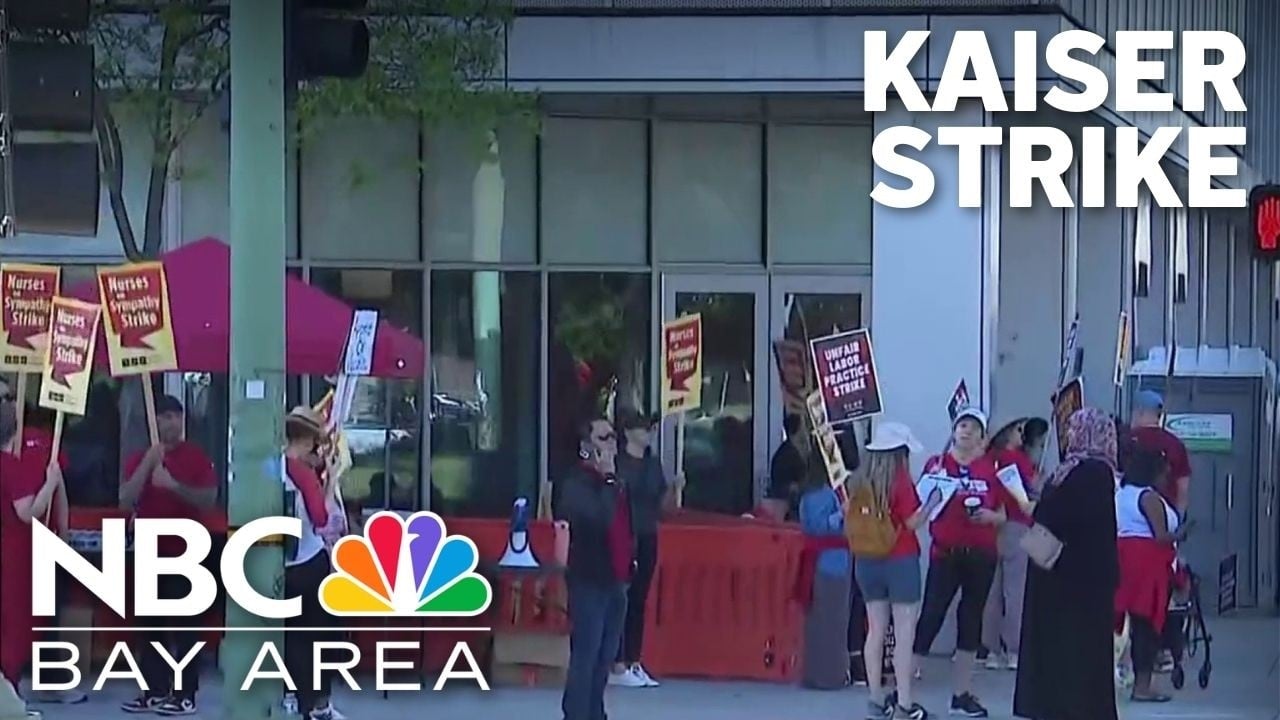 Image for article: Thousands of Kaiser nurses, mental health therapists go on one-day <b>strike</b> - YouTube