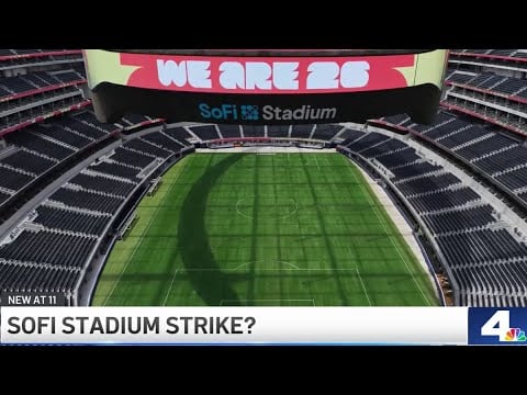 Image for article: SoFi <b>workers</b> vote to authorize <b>strike</b> days before World Cup - YouTube