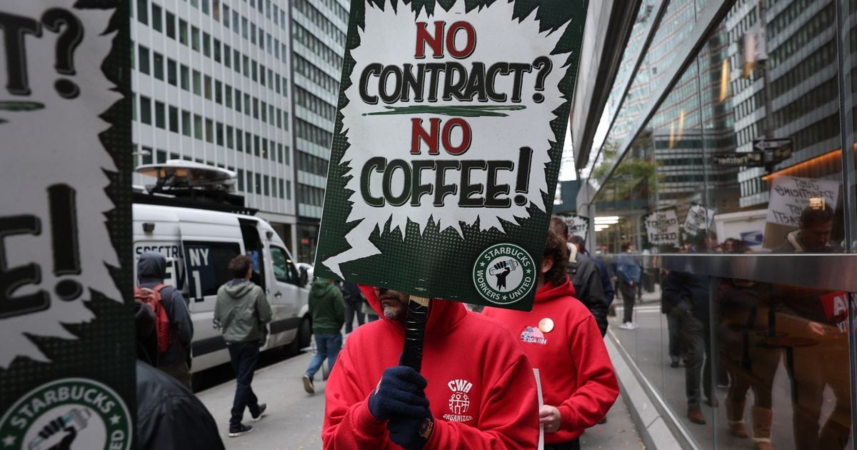 Image for article: Starbucks <b>workers</b> plan to <b>strike</b> on company's biggest money-making day of the year