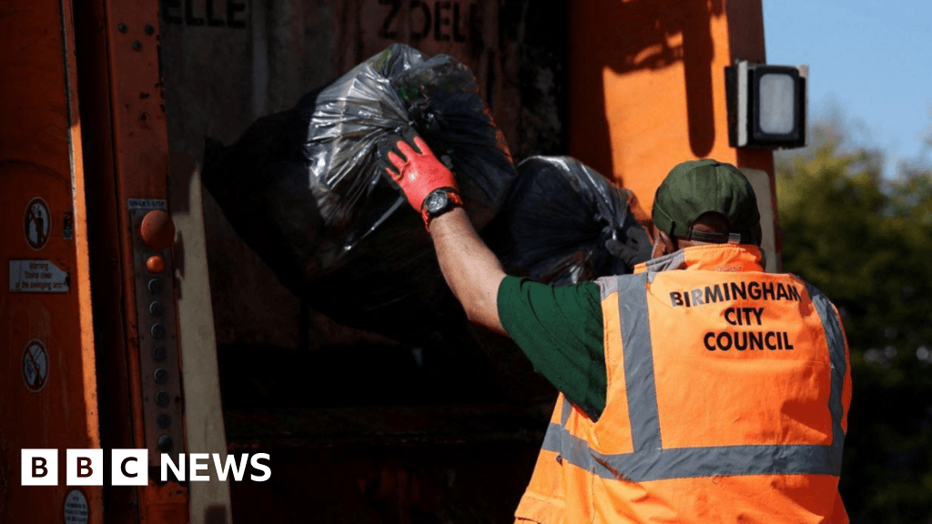 Image for article: Injunction bars blocking of Birmingham bin lorries as <b>strike</b> goes on - BBC