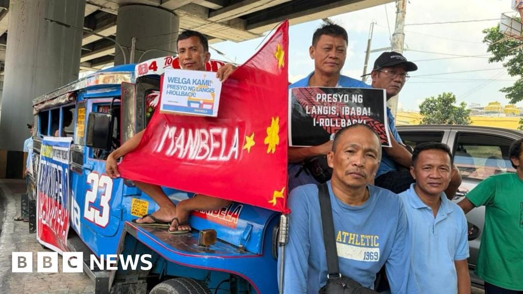 Image for article: Philippines strike: Transport <b>workers protest</b> fuel costs amid Iran war - BBC