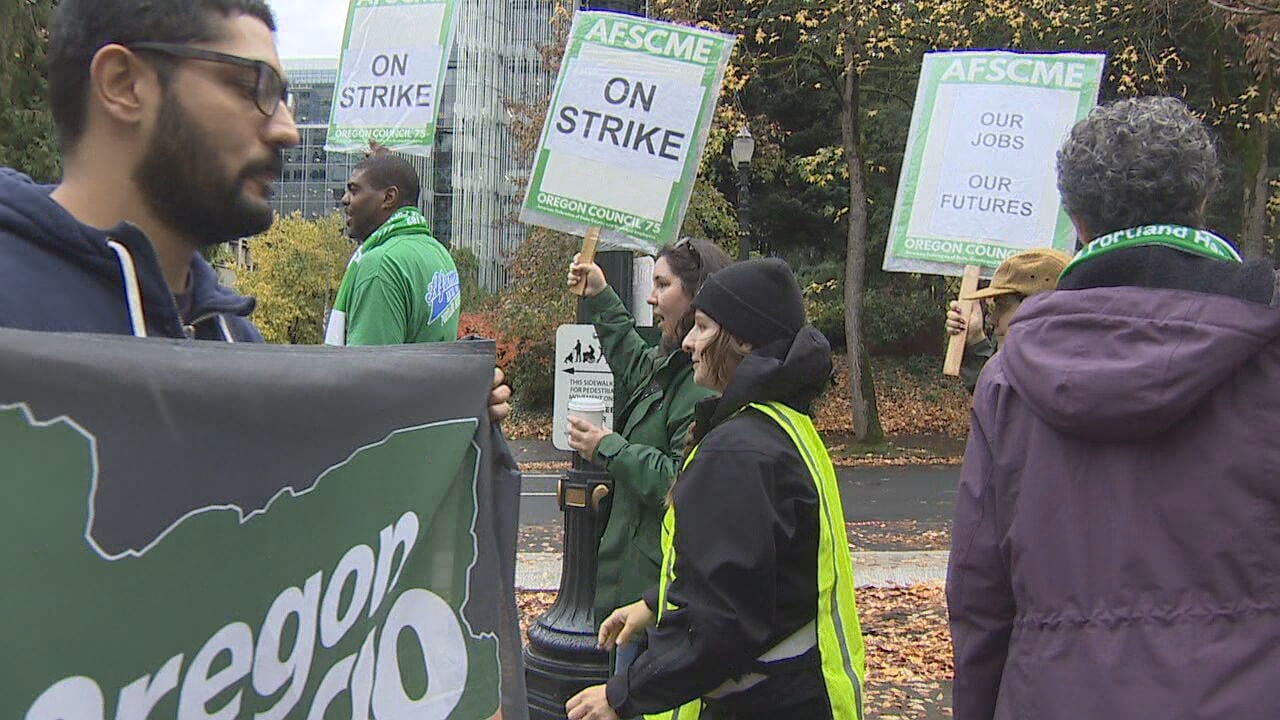 Image for article: <b>Striking</b> Independent Police Review <b>workers</b> demand job stability - KATU