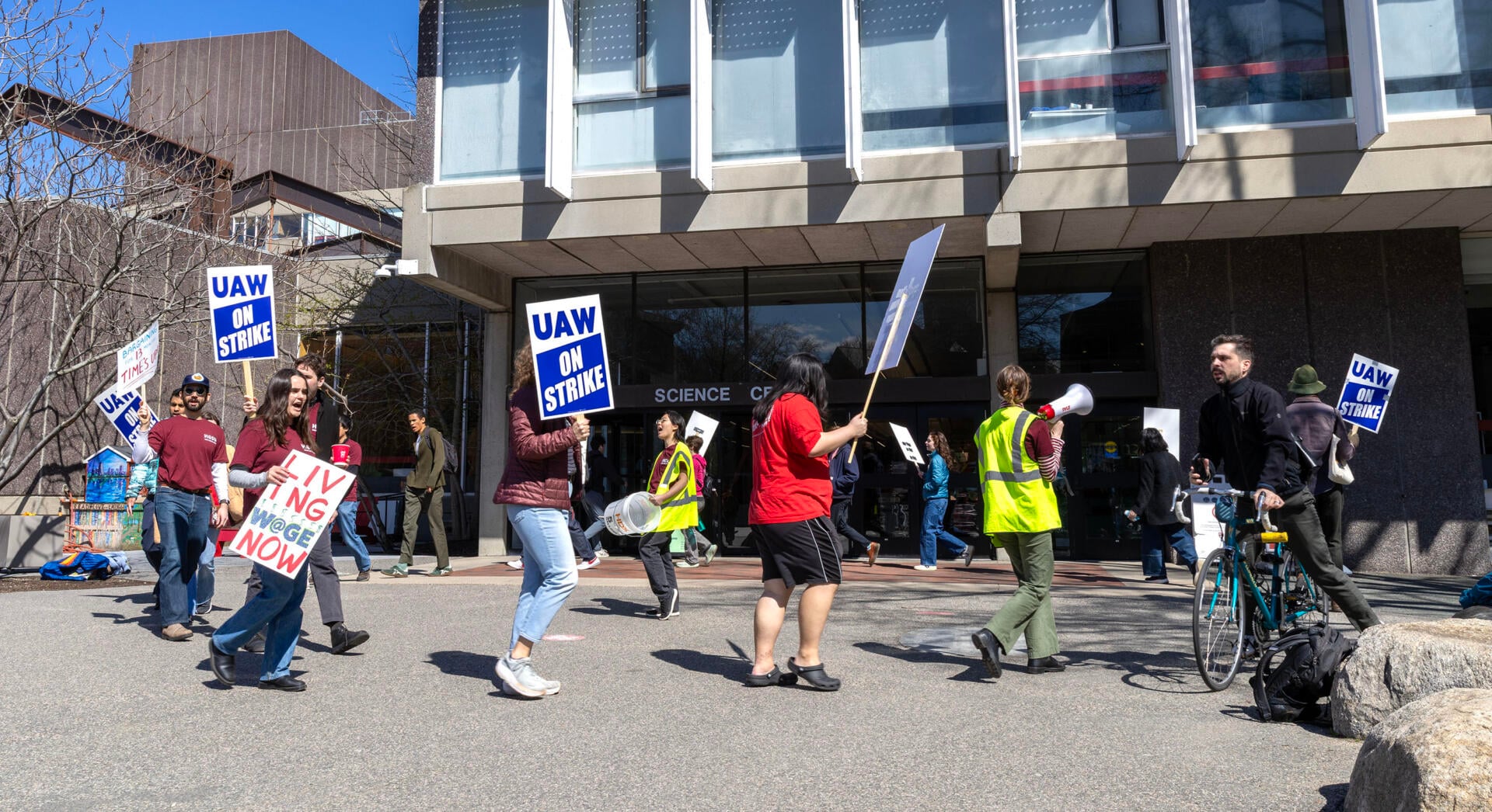 Image for article: Harvard graduate students picket as union goes on <b>strike</b> | WBUR News