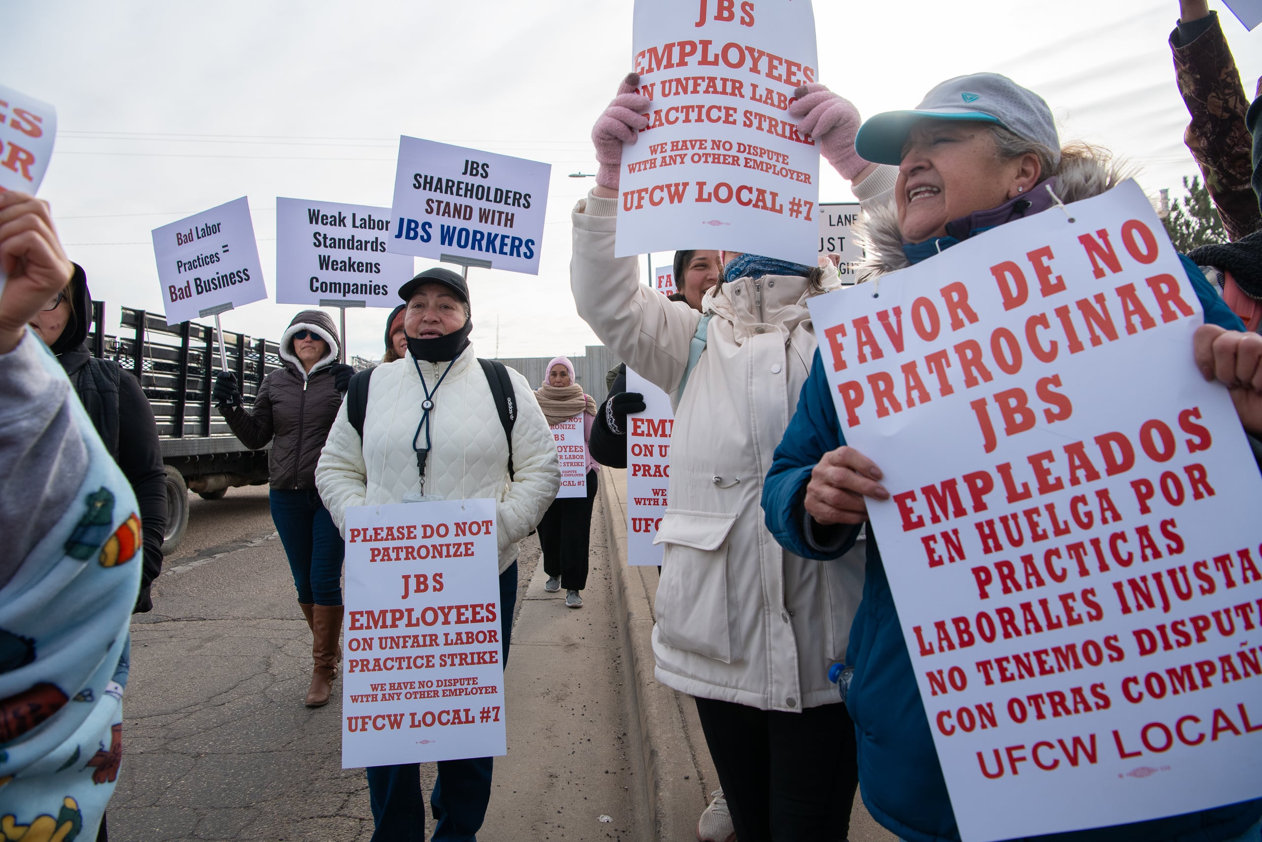 Image for article: Some <b>workers striking</b> at the JBS meatpacking facility say they were put in danger on the job