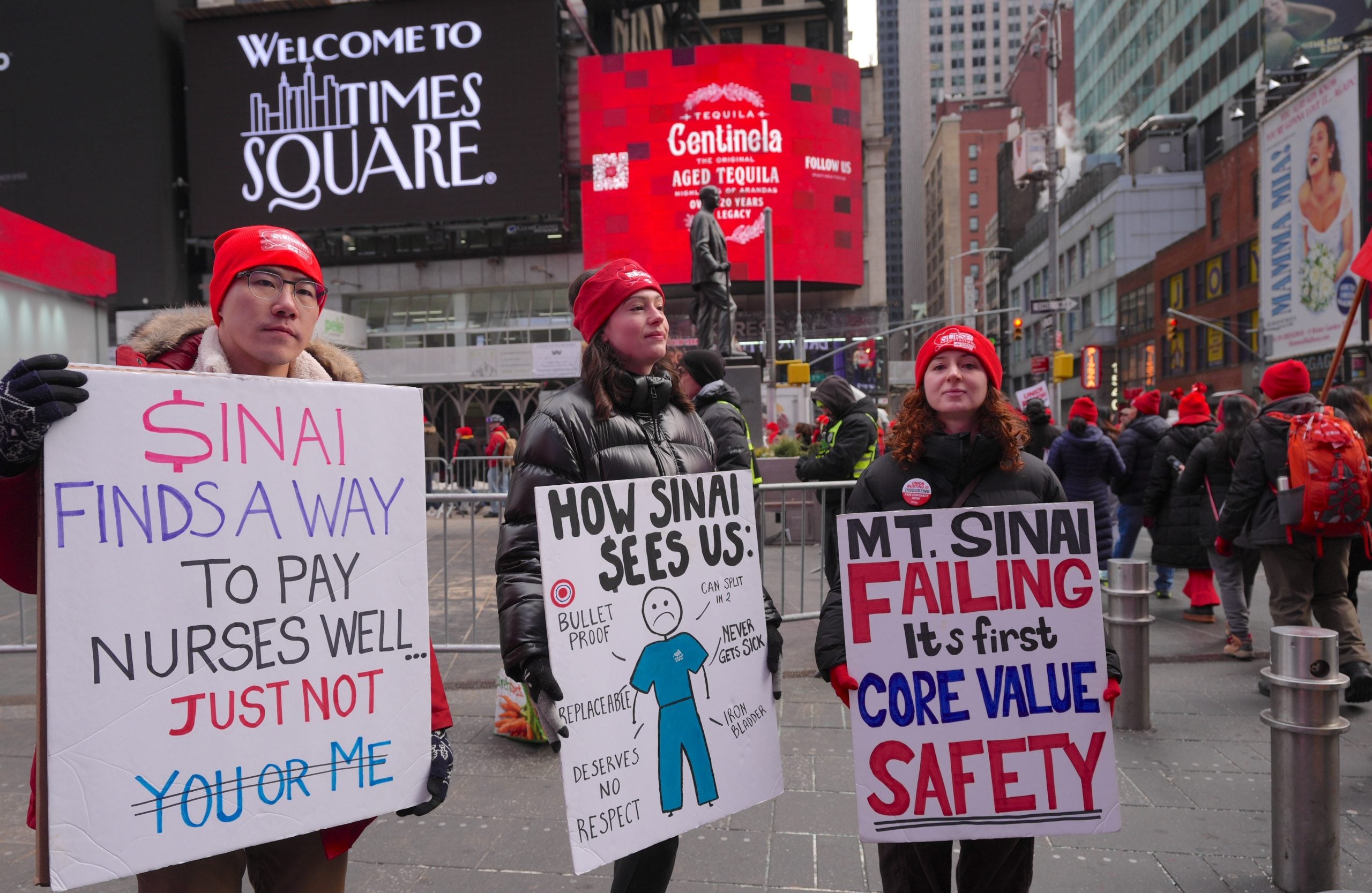 Image for article: Historic New York City nurses strike sees wins, but some nurses say contracts fall short