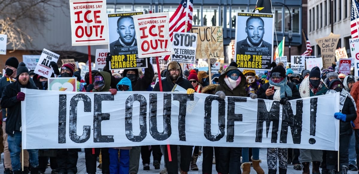Image for article: US <b>workers</b> shut down everything to stop ICE - Red Flag
