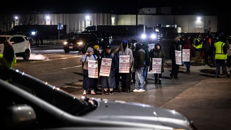 Image for article: Thousands of meatpacking workers walk off job in first strike in 40 years