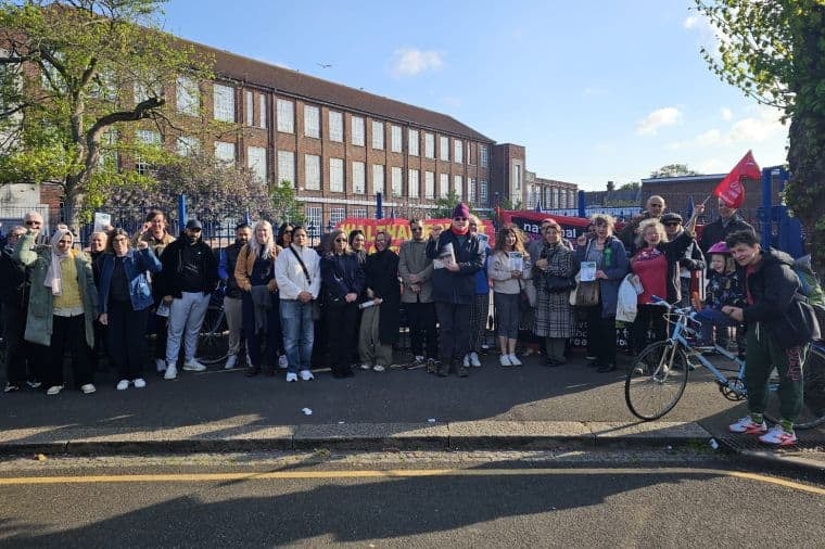 Image for article: Union leaders demand end to strike-breaking at east London school