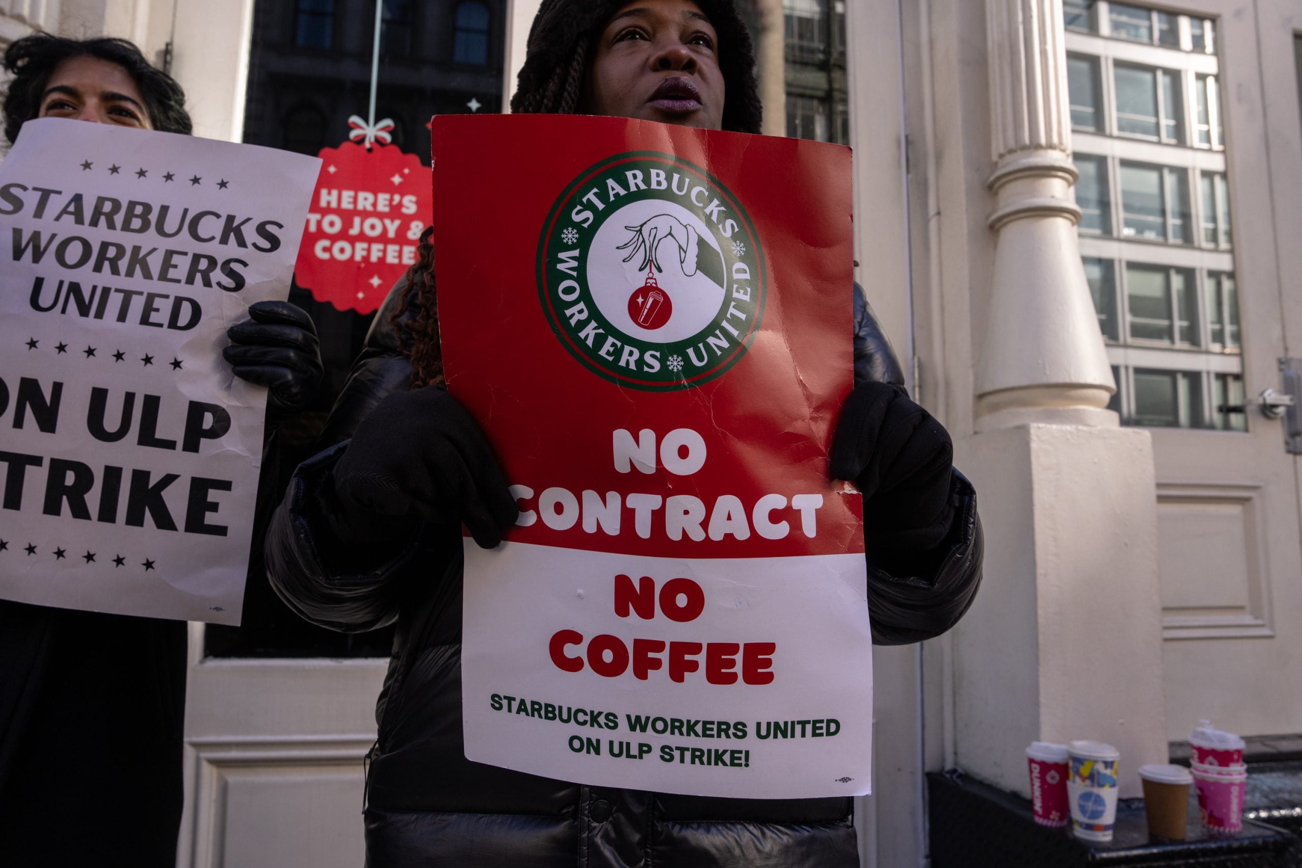 Image for article: 'Starbucks is the largest labor violator in modern history': Starbucks <b>workers</b> prepare for ...