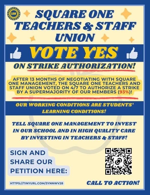 Image for article: 93% Ready to <b>Strike</b>: Square One <b>Workers</b> Demand Fair Pay Now - UAW