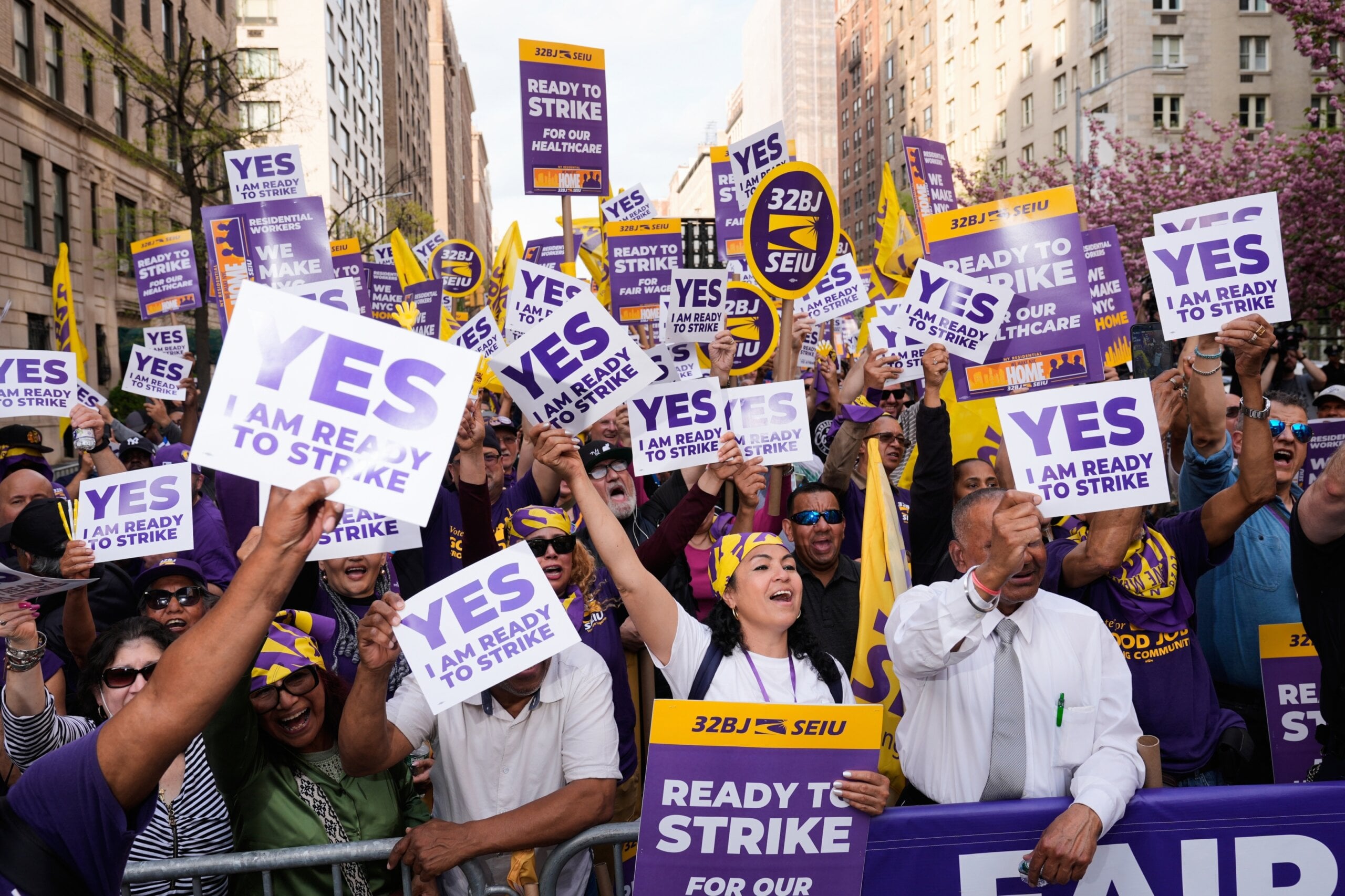 Image for article: New York City apartment building workers authorize a possible strike as contract talks stall