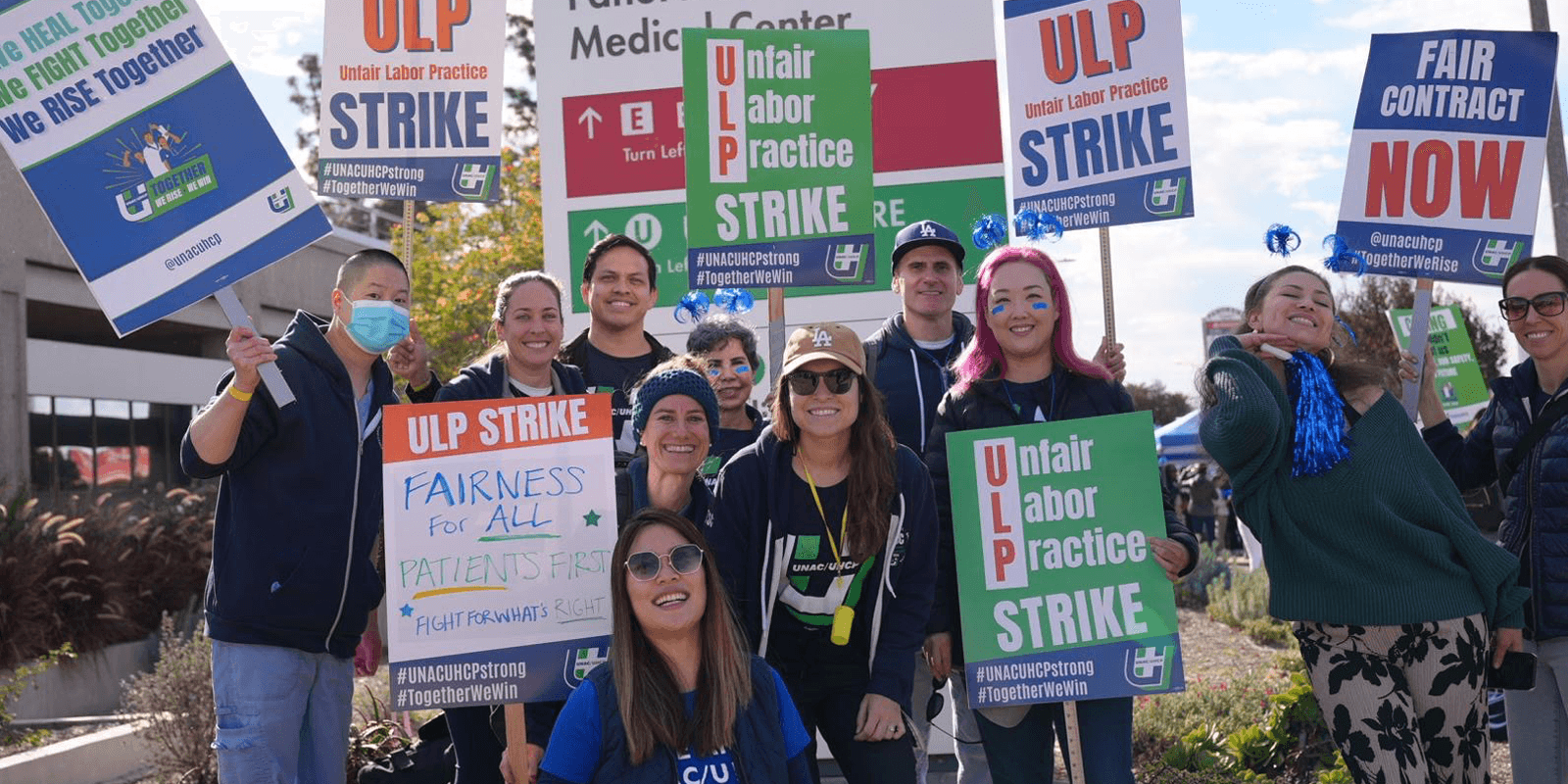Image for article: Fighting for their patients, UNAC/UHCP Kaiser <b>workers</b> mount second <b>strike</b> - afscme