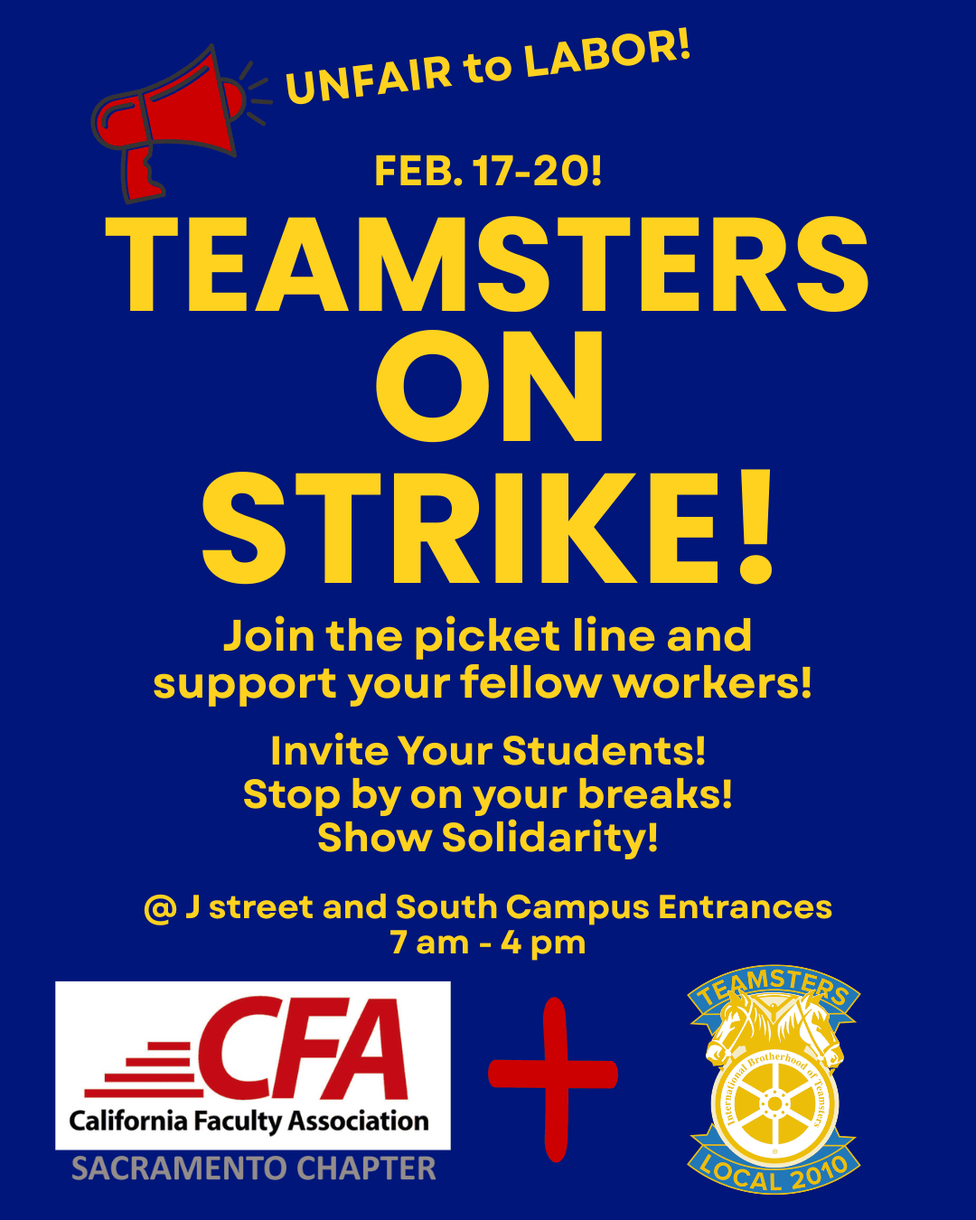 Image for article: Teamsters are going on <b>strike</b> - California Faculty Association