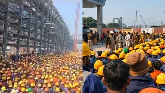 Image for article: <b>Workers</b>' massive <b>protest</b>, official clarifies, Congress reacts: What's happening at Panipat refinery