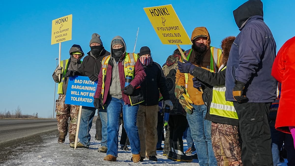 Image for article: Mat-Su school bus strike to continue as students return from spring break