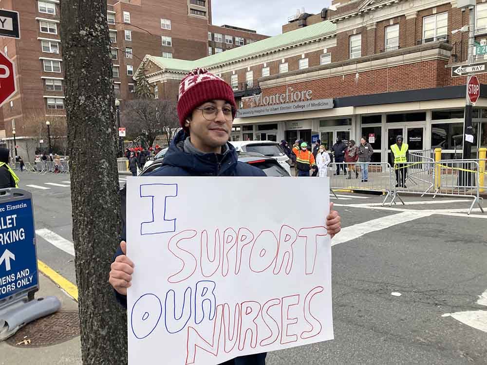Image for article: Student Supports Nurses on Day 5 of Strike: “The Nurses Took Care of Me. I’ll Never Forget That” - Norwood News