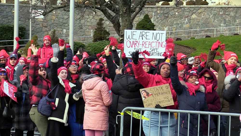 Image for article: Day 1: Nurses at Three NYC Private Hospital Systems Strike as Gov. Hochul Declares “State of Emergency” - Norwood News