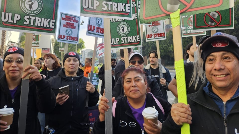 Image for article: Hollywood labor adds star power to the Starbucks workers’ strike