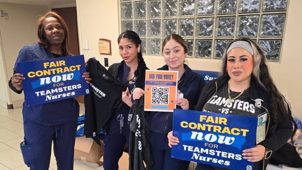 Image for article: Patients before profits: 10,000 Teamsters nurses at Corewell authorize strike