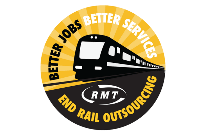 Image for article: RMT <b>protest</b> treatment of outsourced <b>workers</b> outside Leeds Transport for the North Board meeting