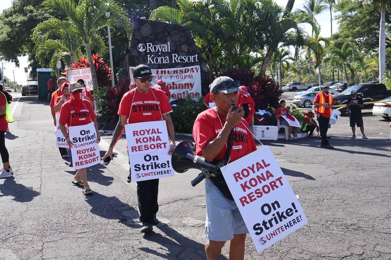 Image for article: Royal Kona Resort workers walk out in one-day strike