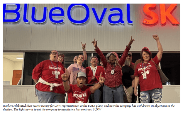 Image for article: Workers ‘Force’ BlueOval ‘Retreat, Paving Way For’ UAW Certification