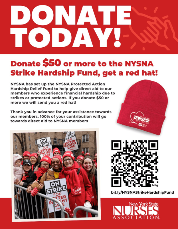 Image for article: You Can Support New York City Nurses On <b>Strike</b> By Donating To The NYSNA Hardship Fund