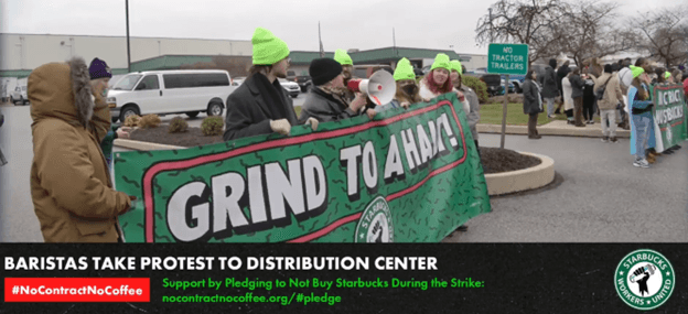 Image for article: 'Grind To A Halt' - <b>Striking</b> Starbucks <b>Workers</b> Say Company 'Has Made No Contact'