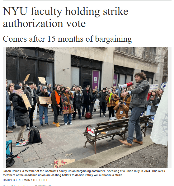 Image for article: After 15 Months Of First Contract Bargaining, Unionized Full-Time Faculty At New York ...