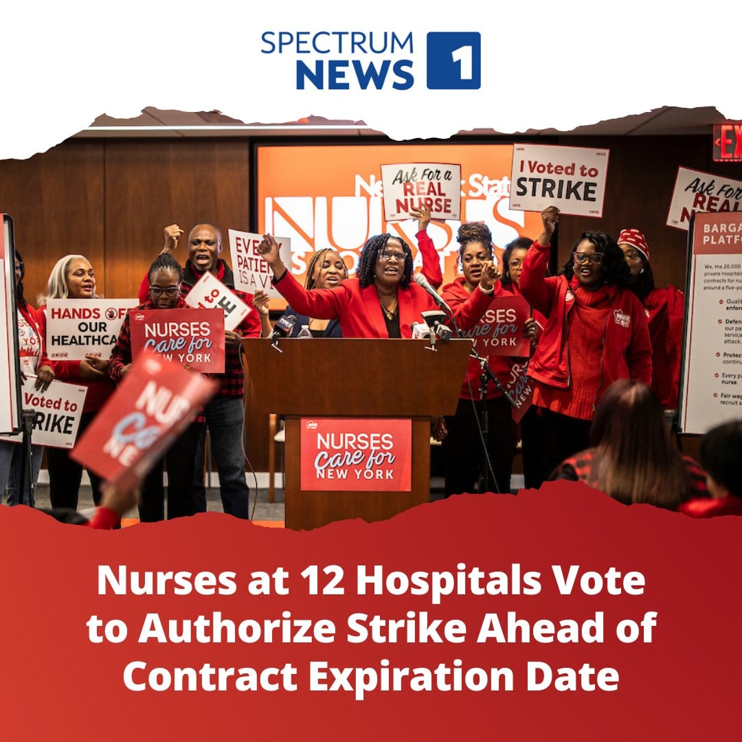Image for article: NYSNA-Represented Nurses Employed At 12 New York City Hospitals ‘Overwhelmingly Approve’ Strikes ‘To Protect’ Patient Care - Contracts Set To Expire On December 31st