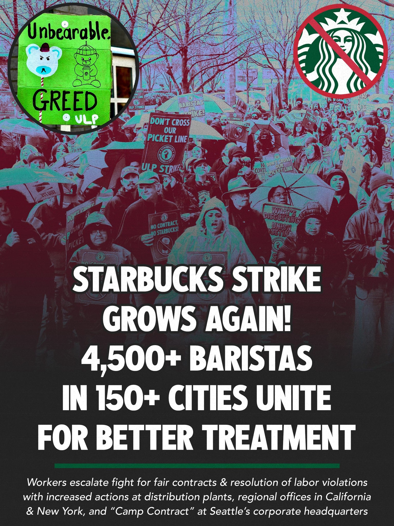 Image for article: Hollywood Labor 'Adds Star Power' To The Starbucks <b>Workers</b>' <b>Strike</b> - WNY Labor Today