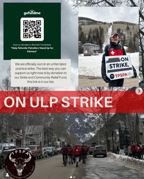 Image for article: Telluride Ski Resort Patrollers Continue Their Fight For A Fair’ Contract In Week Two Of Strike