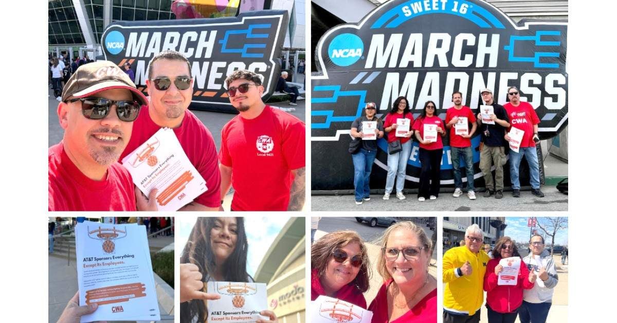 Image for article: CWAers Keep the Focus on AT&T’s Greed During March Madness
