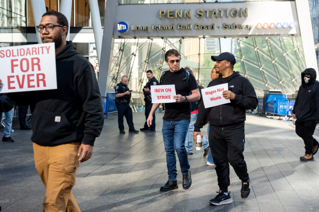 Image for article: New York <b>strike</b> shuts down North America's largest commuter rail system | PBS News