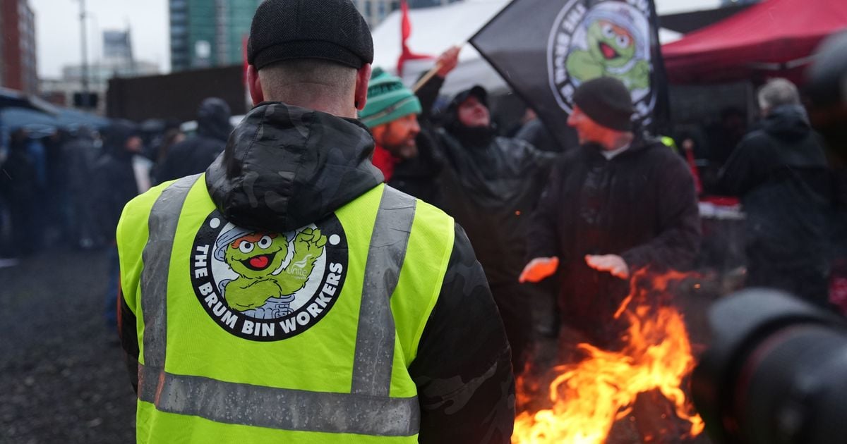 Image for article: Birmingham bin collection service suspended as agency <b>workers</b> join <b>strike</b>