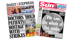 Image for article: The Papers: Doctors 'hold patients hostage' and 'The whole of the moon'