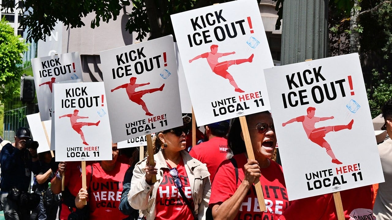 Image for article: World Cup stadium <b>workers</b> vote to authorize <b>strike</b> days before tournament citing ICE concerns