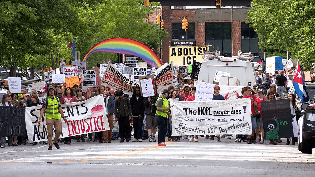 Image for article: Hundreds rally in downtown Asheville for May Day