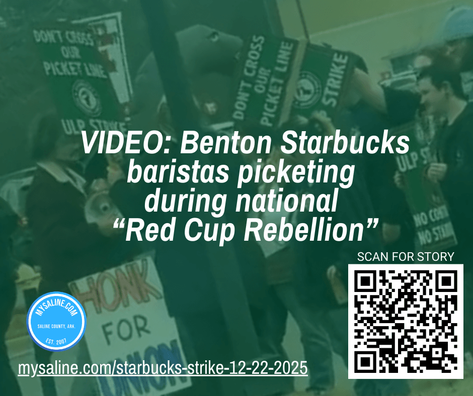 Image for article: VIDEO: Saline County Starbucks baristas <b>strike</b> during national “Red Cup Rebellion”